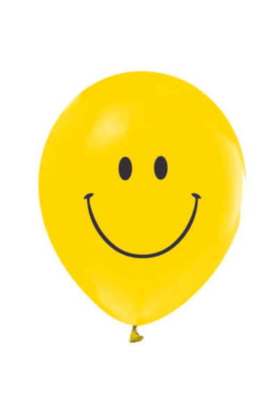 Gülen Yüz Baskılı Sarı Balon 12 Inch 30 Adet ürün görseli 1
