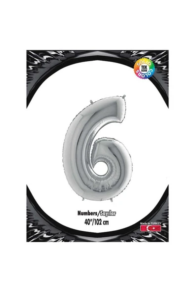 6 Gümüş 40 Inch Folyo Balon Kika 0899 ürün görseli 1
