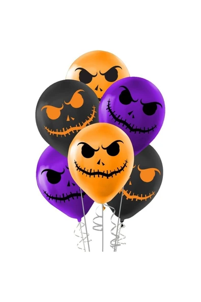 Cadılar Bayramı Pastel Baskılı Balon 100lü ürün görseli 1