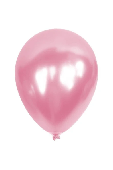 Metalik Açık Pembe Balon 12'li ürün görseli 1