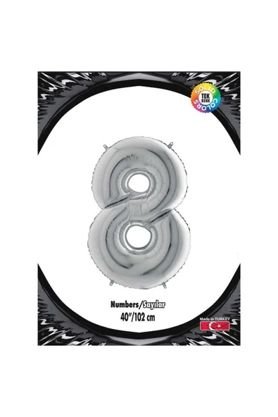 8 Gümüş 40 Inch Folyo Balon Kika 0901 ürün görseli 1