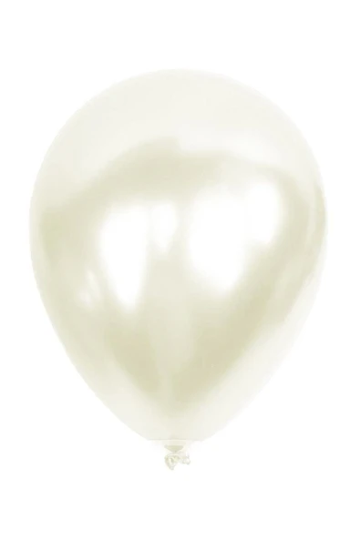 Metalik Beyaz Balon 12'li ürün görseli 1