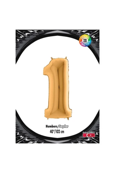 Joy Rakam Folyo Balon 40" (101.50 Cm) Altın- 1 ürün görseli 1