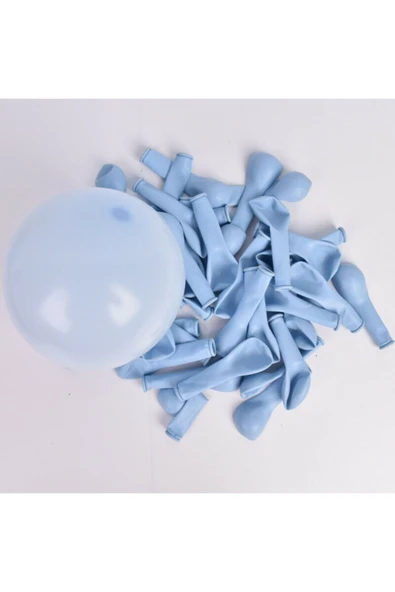 Makaron Mavi Pastel Balon 10'lu ürün görseli 1