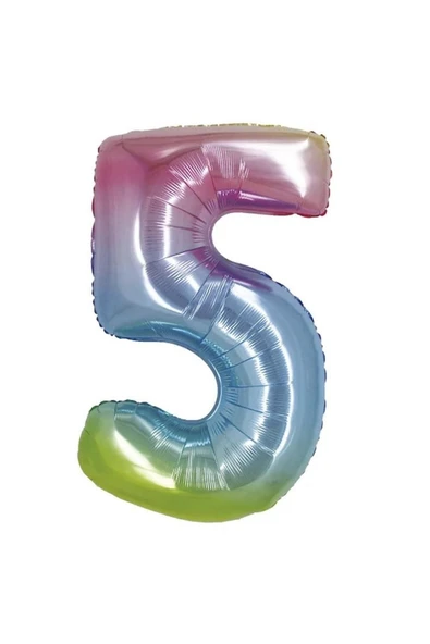 Rainbow 5 Rakam Folyo Balon 40" ürün görseli 1
