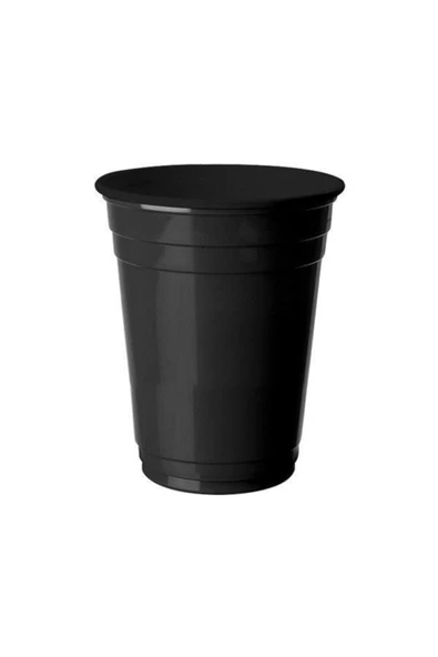 Siyah Plastik Bardak  Çatal tabak - Resim 2