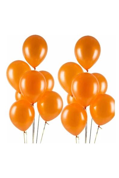 Turuncu Renk Metalik Balon 100 Adet ürün görseli 1