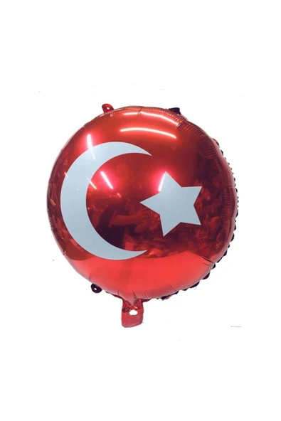 Türk Bayrağı Baskılı Folyo Balon - 18 Inç - 40 Adet ürün görseli 1