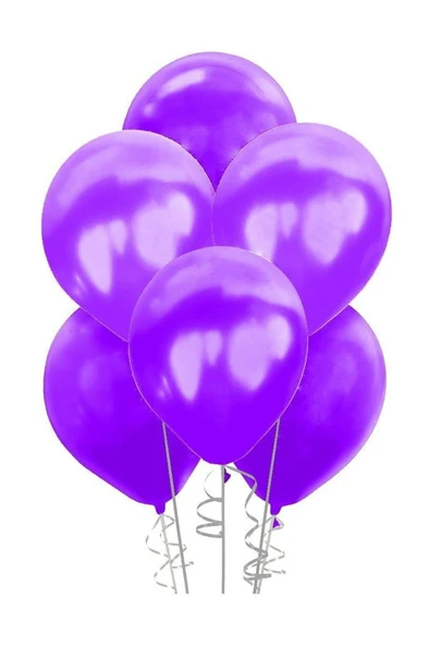 Metalik Mor Balon 100'lü ürün görseli 1