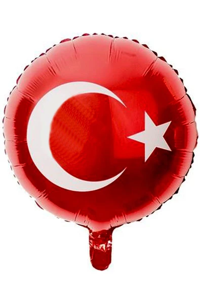 Balon-folyo-18-inc-yuvarlak-turk-bayragi-19077 ürün görseli 1