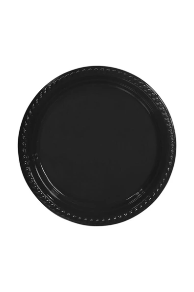 Siyah Plastik Bardak  Çatal tabak - Resim 4