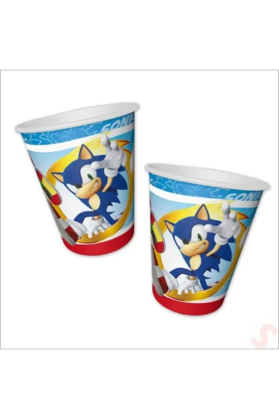 Sonic Temalı Karton Tabak Bardak 8'li - Resim 3