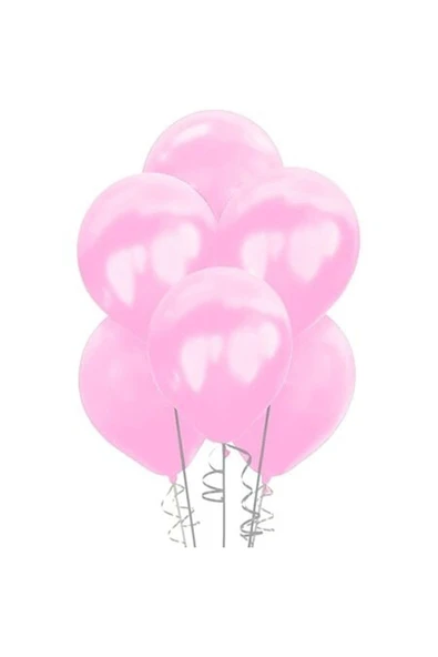 Metalik Açık Pembe Balon 100 Adet ürün görseli 1