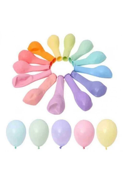 Makaron Yeşil Pastel Balon 10'lu - Resim 3
