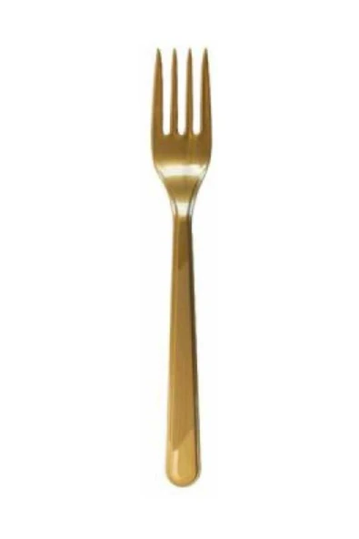 Plastik Çatal Gold 10lu ürün görseli 1
