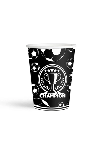 Karton Bardak 8oz 8li -Champion Siyah Beyaz- ürün görseli 1