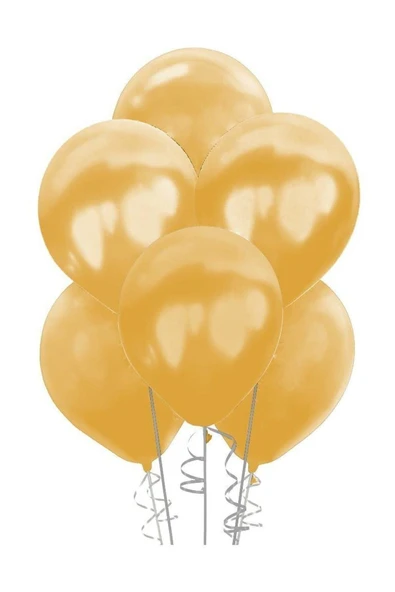 Metalik Altın Balon 100 Adet ürün görseli 1
