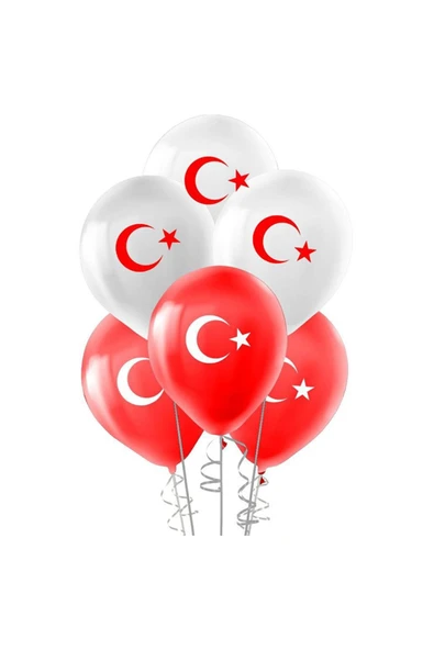 Pastel Balon Baskılı 50li -Ay Yıldız Baskılı- ürün görseli 1