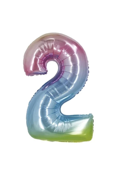 Rainbow 2 Rakam Folyo Balon 40" ürün görseli 1