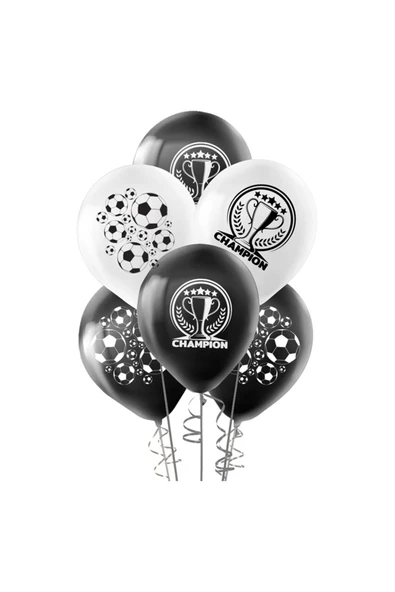 Pastel Balon Baskılı 100lü Champion Siyah Beyaz ürün görseli 1