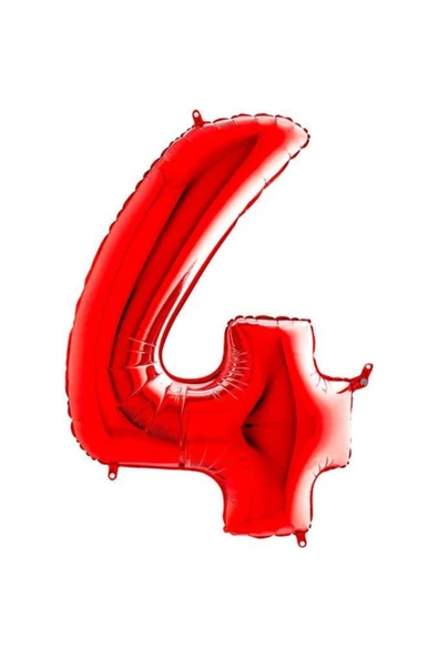 4 Rakam Party Country Kırmızı Folyo Balon 102 cm 40 İnch ürün görseli 1