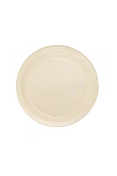 Krem Plastik Tabak 22 cm 25'li ürün görseli 1