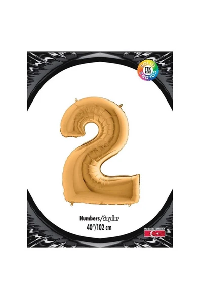2 Gold 40 Inch Folyo Balon ürün görseli 1