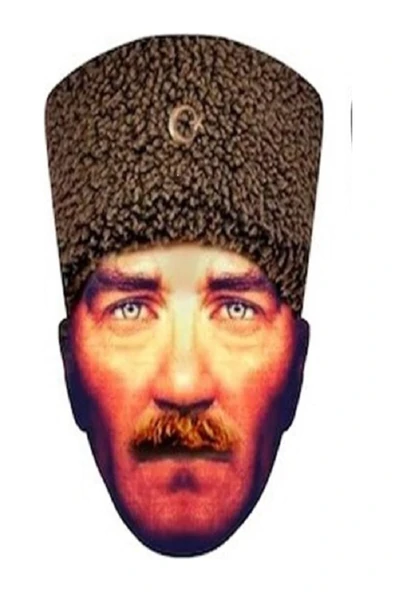 Atatürk Maskesi Karton 10 Adet Renkli ürün görseli 1
