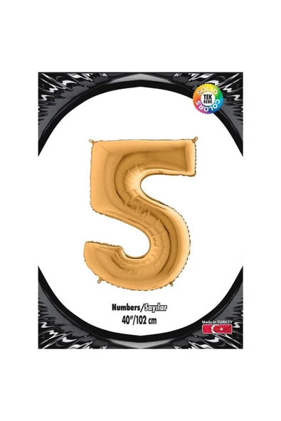 5 Gold 40 Inch Folyo Balon ürün görseli 1