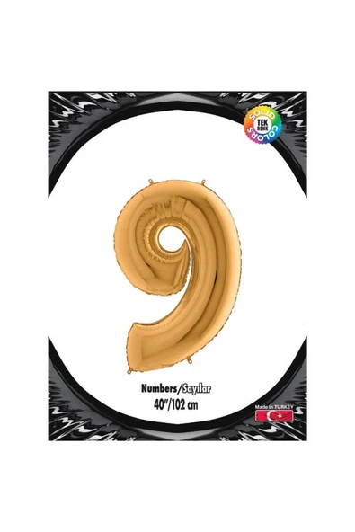 9 Gold 40 Inch Folyo Balon ürün görseli 1