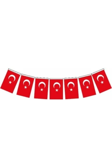 Orta Ipli Kağıt Türk Bayrağı - 40 Adet - 11 X 20 Cm ürün görseli 1