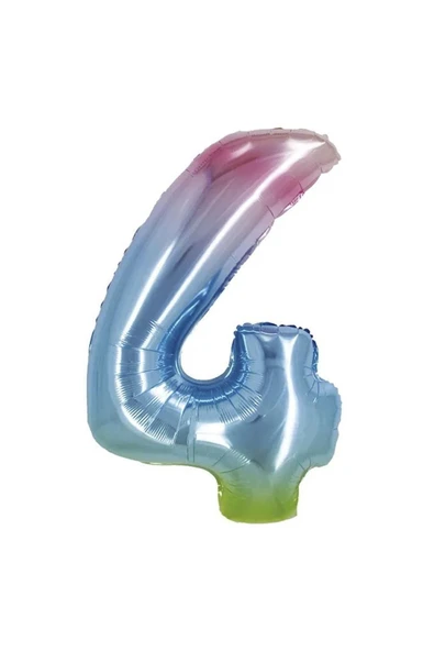 Rainbow 4 Rakam Folyo Balon 40" ürün görseli 1