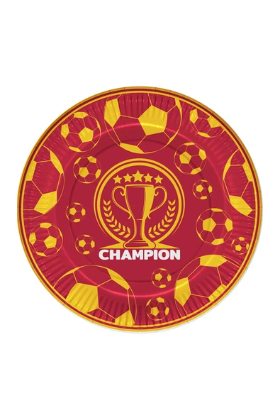 Karton Tabak 23cm 8li -Champion Sarı Kırmızı- ürün görseli 1
