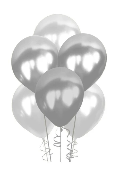 Metalik Gümüş Balon 100'lü ürün görseli 1