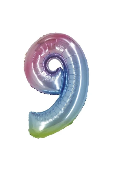 Rainbow 9 Rakam Folyo Balon 40" ürün görseli 1