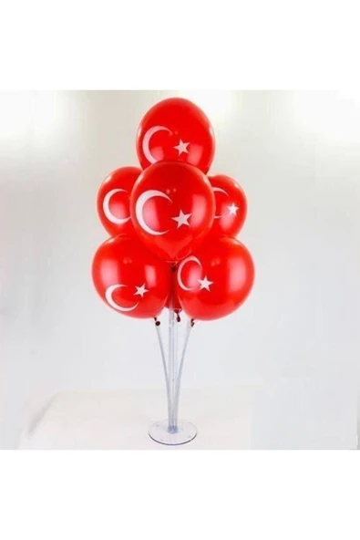Türk Bayrağı Ay Yıldızlı Okul Süsleme Balon Ve Standı ürün görseli 1
