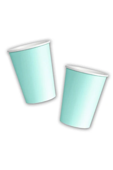 Karton Bardak Makaron Yeşil 9 Cm 8 Li ürün görseli 1
