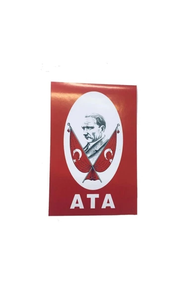 Orta İpli Kağıt Atatürk Bayrağı 40 Adet 13x8cm ürün görseli 1