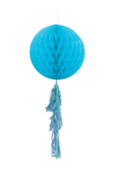 Petek Dekor Süs Püsküllü Mavi 30cm ürün görseli 1