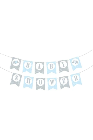 Baby Shower Mavi Harf Afiş ürün görseli 1
