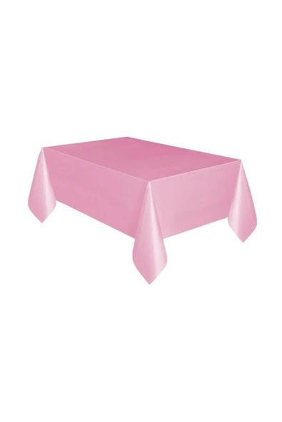 Pembe Plastik Masa Örtüsü 137x270 cm ürün görseli 1