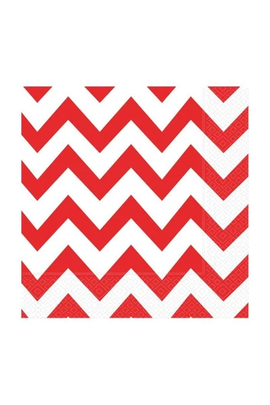 Kırmızı Zigzag Kağıt Peçete 33x33 cm 20'li ürün görseli 1