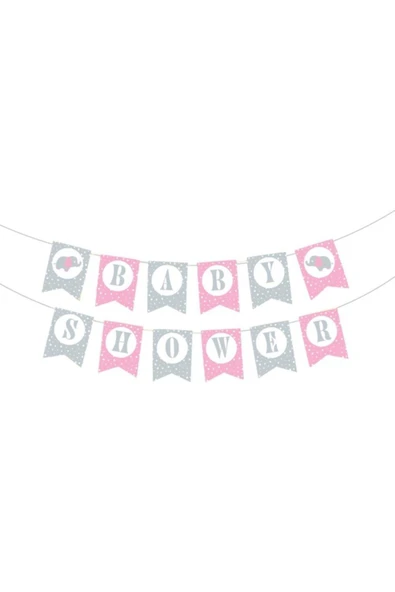 Baby Shower Pembe Harf Afiş ürün görseli 1