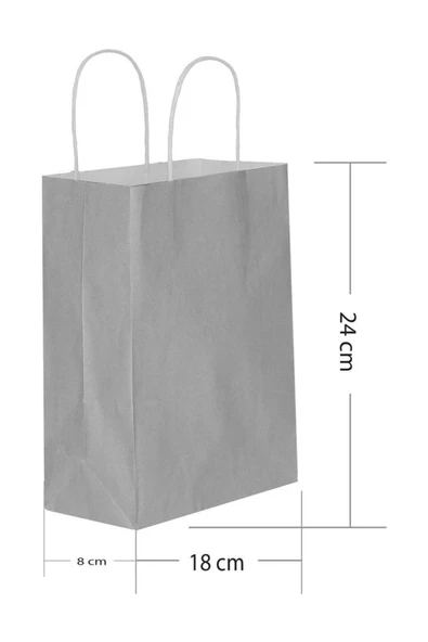 Siyah Kraft Hediye Çantası 18x8x24 cm 25'li ürün görseli 1