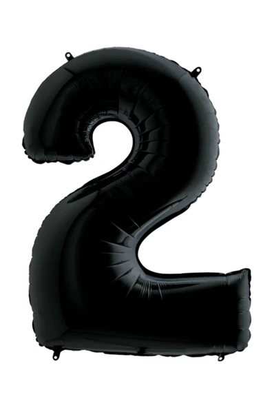Party Country Rakam Folyo Balon 40" (100cm) Siyah -2- ürün görseli 1