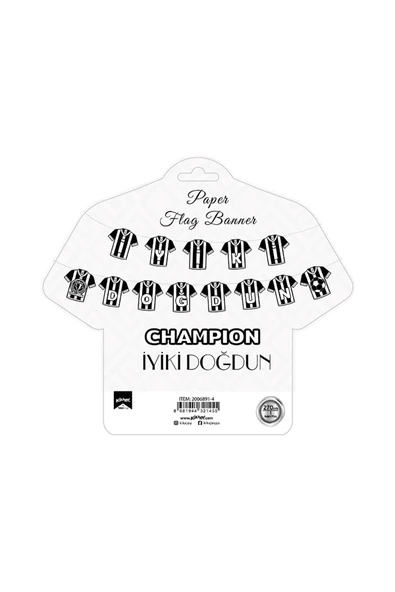 İyi ki Doğdun Harf Afiş -Champion Siyah Beyaz- ürün görseli 1