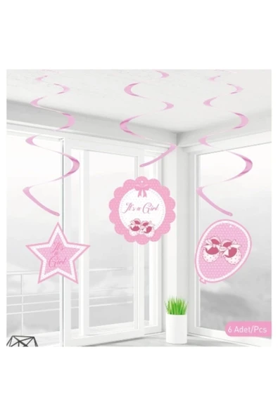 Babyshower Kız Sarkıt Süs (6 'lı) - Resim 2