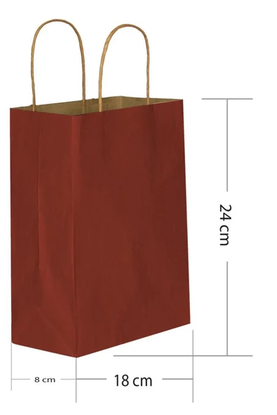 Bordo Kraft 25'li Hediye Çantası 18x8x24 cm ürün görseli 1