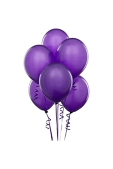 Metalik Mor Balon 20 adet ürün görseli 1