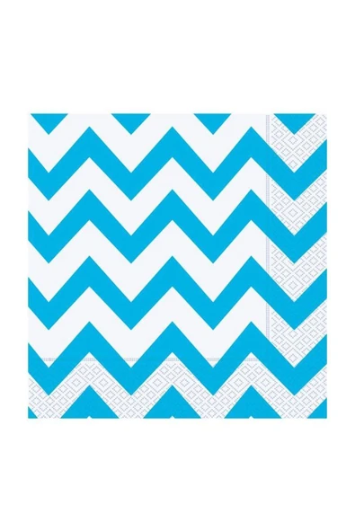 Turkuaz Zigzag Kağıt Peçete 33x33 cm 20'li ürün görseli 1